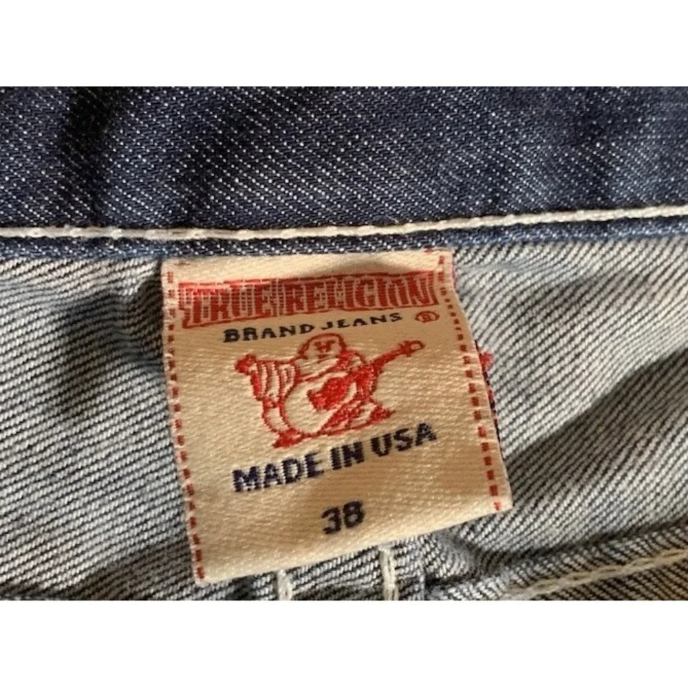 True Religion Jeans Mens Ricky Size 38 X 33 Blue 100% Cotton‎ Made In USA